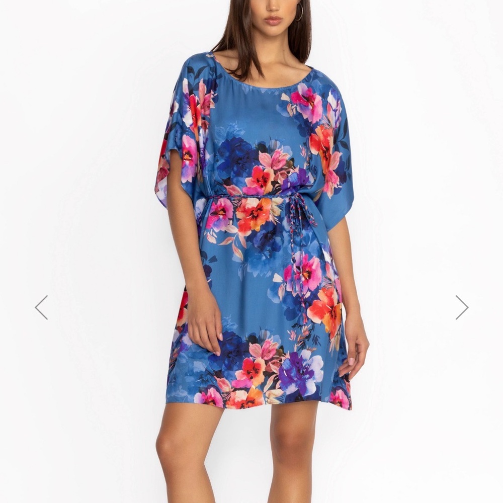 Johnny Was Summer Days Dress With Braided Tie Summer Blue XL